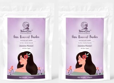 Natural Diva Combo Hair Removal Powder Jasmine Flavour | Instant Hair Remover (Each 100gm)