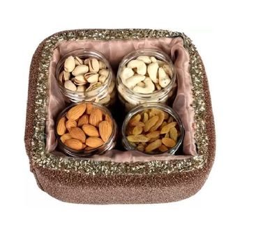 AESTHETIC HUB GIFT PACKED ALMOND100G, CASHEW100G, PISTA100G & RAISINS100G Gift Boxes with Dry Fruits - 4 Part, Mix Dry Fruit combo Pack TRY032 (4 x 100 g)