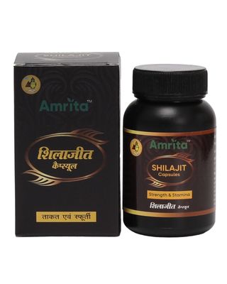 Amrita Shilajit | 30 capsules | 100% Natural Shilajit | Ayurvedic Supplement for Strength and Stamina |