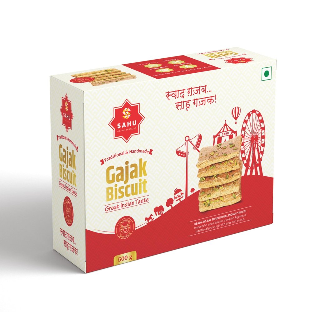 SAHU GAJAK BHANDAR Rajasthani Gazak 500g | Gajak Sweets | Sesame Chikki | Gud Gachak | Jaggery Tilkut | Made with Cow Ghee | No Preservatives or Colors