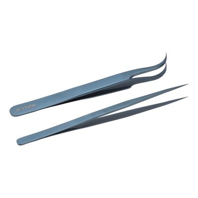 Jaerb Tweezer Set, Wide Application Antimagnetic Aluminum Alloy Tweezer for Electronic Repair for Electrician (Blue)