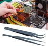 Jaerb Tweezer Set, Wide Application Antimagnetic Aluminum Alloy Tweezer for Electronic Repair for Electrician (Blue) view 2
