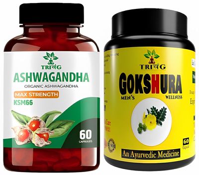 Gokshura Men's Wellness, 60 Capsules|Tribulus| Improves vigour & Ashvagandha - General Wellness, 60 Capsules | Stress Relief | Rejuvenates Mind & Body