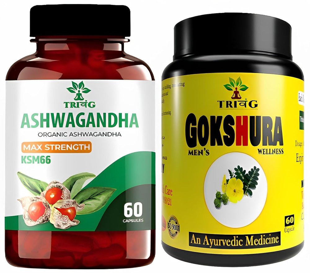 Gokshura Men's Wellness, 60 Capsules|Tribulus| Improves vigour & Ashvagandha - General Wellness, 60 Capsules | Stress Relief | Rejuvenates Mind & Body