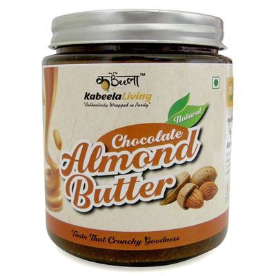 Kabeela Living Dark Chocolate Almond Butter 500 gm | All Natural | Crunchy | Unsweetened | High In Protein Kashmir Mamra Almond Butter