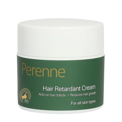 PERENNE Hair Retardant Cream - Natural Hair Reduction Lotion For Face & Body, Slows Unwanted Hair Growth, Hydrating & Paraban-Free Formula, Dermatologist Tested, 50 gm