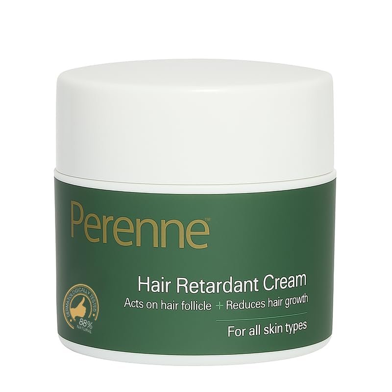 PERENNE Hair Retardant Cream - Natural Hair Reduction Lotion For Face & Body, Slows Unwanted Hair Growth, Hydrating & Paraban-Free Formula, Dermatologist Tested, 50 gm