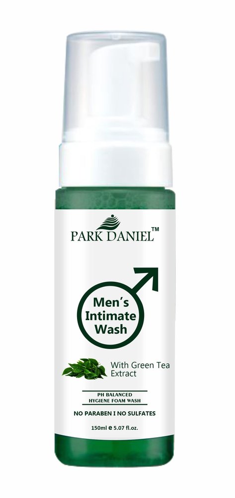 Park Daniel Natural Men's Intimate Wash with Green Tea Extract Maintain PH Balance Intimate Daily Care Body Wash Anti-Bacterial Pack of 1 of 150 ML