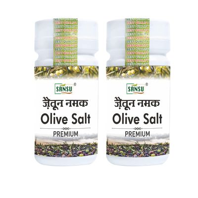 SANSU Original Jaitun Namak | Premium Olive Salt | Best Helpful for Boost Immunity - 50 Gram (Pack of 2)