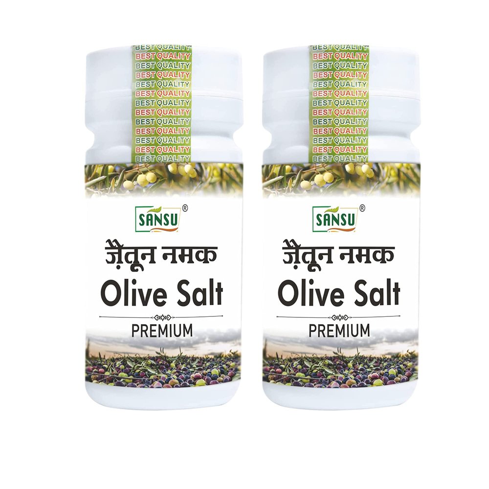 SANSU Original Jaitun Namak | Premium Olive Salt | Best Helpful for Boost Immunity - 50 Gram (Pack of 2)