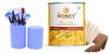 DR HONEY hair removal gold wax 600 gram and Makeup Brush (pack of 12) Eye-Shadow Makeup Brush Set blue box view 1