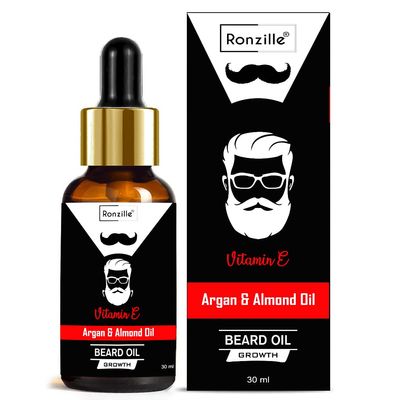 RONZILLE Beard Oil for Growing Beard Faster with Almond and Argan 100% Natural (Beard Oil)