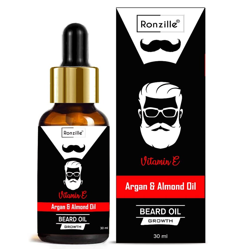 RONZILLE Beard Oil for Growing Beard Faster with Almond and Argan 100% Natural (Beard Oil)