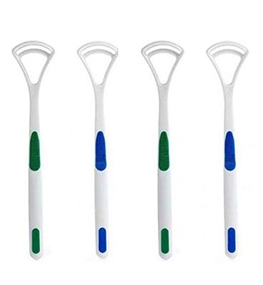 HOUSE HATCH Oral Tongue Cleaner Brush Scraper, plastic tongue cleaner Fights Bad Breath & Oral Health Care Improved Taste Sense for fresh people of india for adult & children Flexible Handle Easy to Use (Pack of 4)