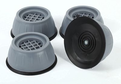 A F Enterprise Washer Dryer Anti Vibration Pad with Suction Cup Feet,Fridge Washing Machine Support Feet Pads Leveling Feet Anti Walk Pad Shock Absorber Noise Cancelling Furniture Lifting Base 4Pcs