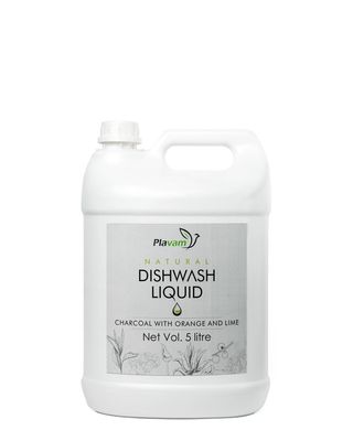 Plavam Herbal and Natural CHARCOAL Dishwash Liquid with Orange & Lime essential oils, SLES/SLS free, Soap based, Zero Toxic tea tree oil | Eco-Friendly | Sulfate-free | Non-Toxic | (5 LITRE)