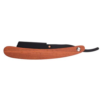 CATKOO Straight Razor Handmade Wooden Scale Shaving Razor Stainless Steel Folding Shaving Tool