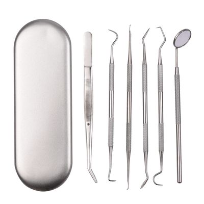 CATKOO Stainless Steel Dental Tool Set Oral Mirror Mouth Mirror Instrument -Ended Dental Pick Dentist Prepare Tools Oral Health Tooth Cleaning Inspection Tartar Cleaner