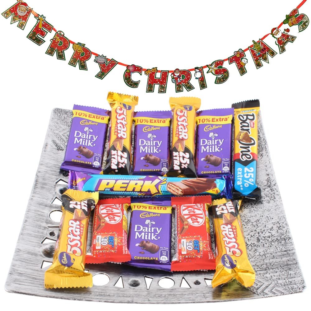 SFU E Com Cadbury Assorted Chocolate Gift Hamper| Premium Christmas Chocolate Combo | Christmas Toran with Chocolat Gift | Christmas Chocolate Hamper | 523