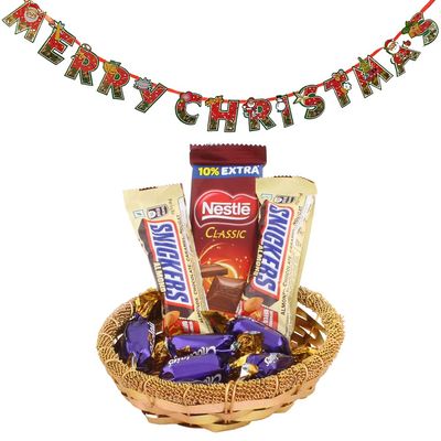 SFU E Com Chocolate Gift Hamper Combo| Premium Christmas Chocolate Combo | Christmas Toran with Chocolat Gift | Christmas Chocolate Hamper | 294