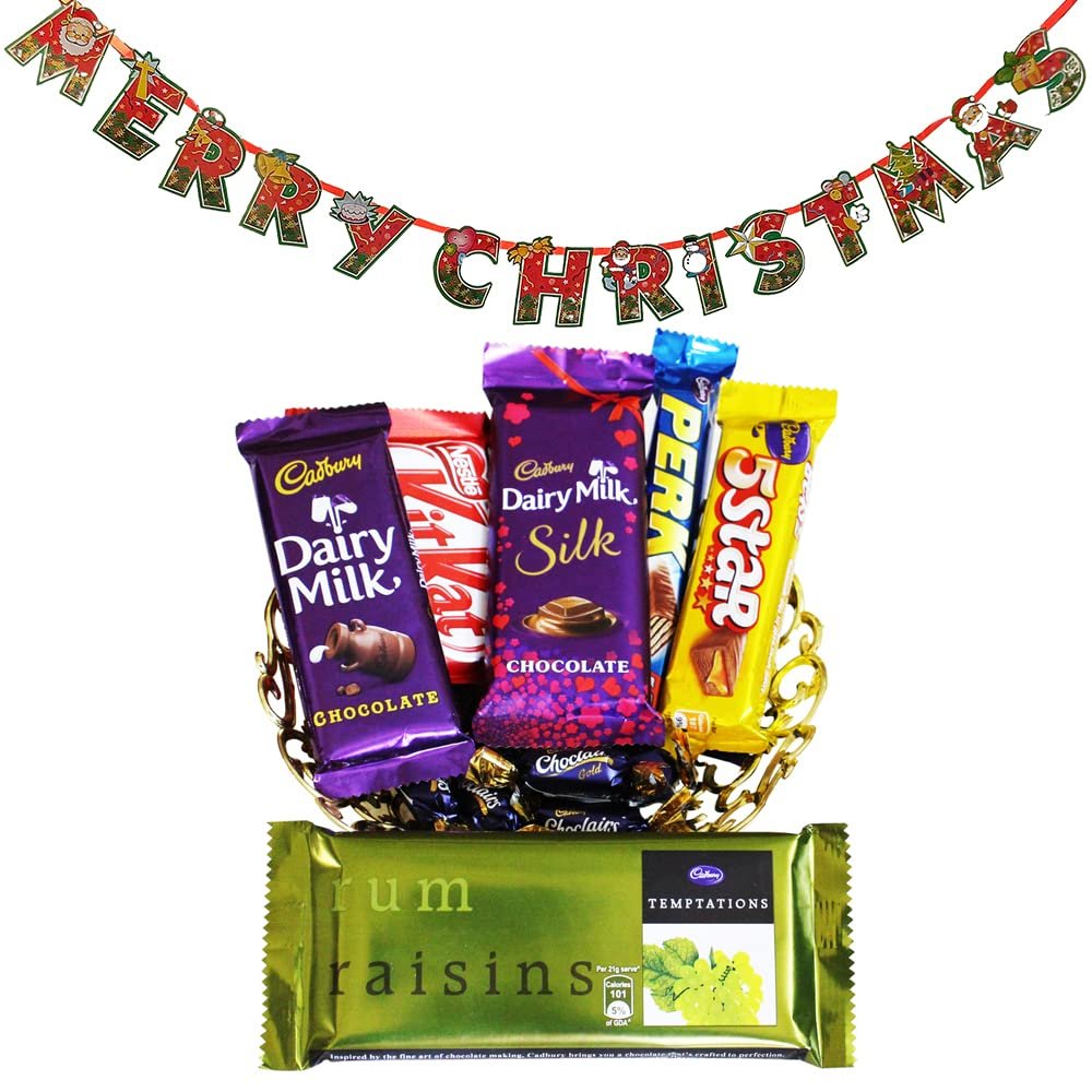 SFU E Com Beautiful Choclate Gift Hamper| Premium Christmas Chocolate Combo | Christmas Toran with Chocolat Gift | Christmas Chocolate Hamper | 174