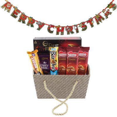 SFU E Com Lovely Chocolate Gift Hamper| Premium Christmas Chocolate Combo | Christmas Toran with Chocolat Gift | Christmas Chocolate Hamper | 802