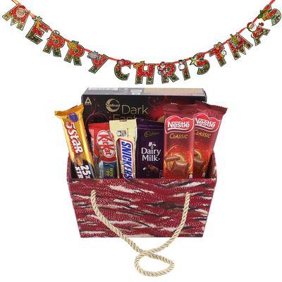 SFU E Com Almond Chocolates with Creamy Coockie Biscuits| Premium Christmas Chocolate Combo | Christmas Toran with Chocolat Gift | Christmas Chocolate Hamper | 763