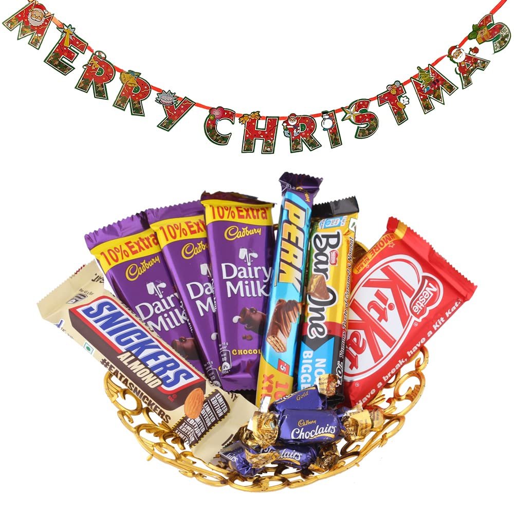 SFU E Com Chocolate Gift Hamper with 12 Pieces Chocolate| Premium Christmas Chocolate Combo | Christmas Toran with Chocolat Gift | Christmas Chocolate Hamper | 036