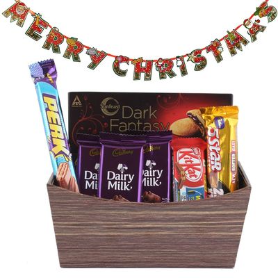 SFU E Com Attractive Basket with Creamy Chocolates| Premium Christmas Chocolate Combo | Christmas Toran with Chocolat Gift | Christmas Chocolate Hamper | 863