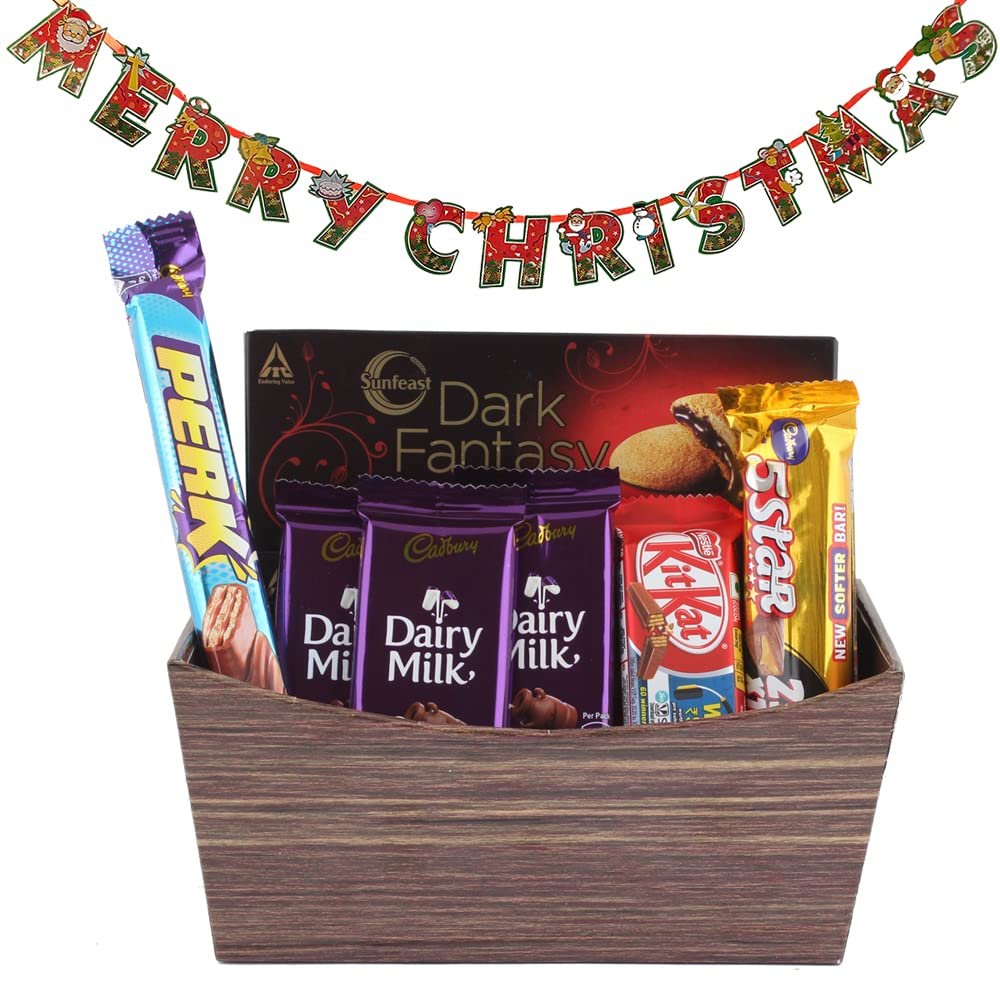 SFU E Com Attractive Basket with Creamy Chocolates| Premium Christmas Chocolate Combo | Christmas Toran with Chocolat Gift | Christmas Chocolate Hamper | 863
