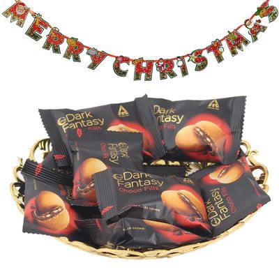 SFU E Com Dark Fantasy Choco Filled Coockie with Tray| Premium Christmas Chocolate Combo | Christmas Toran with Chocolat Gift | Christmas Chocolate Hamper | 1086