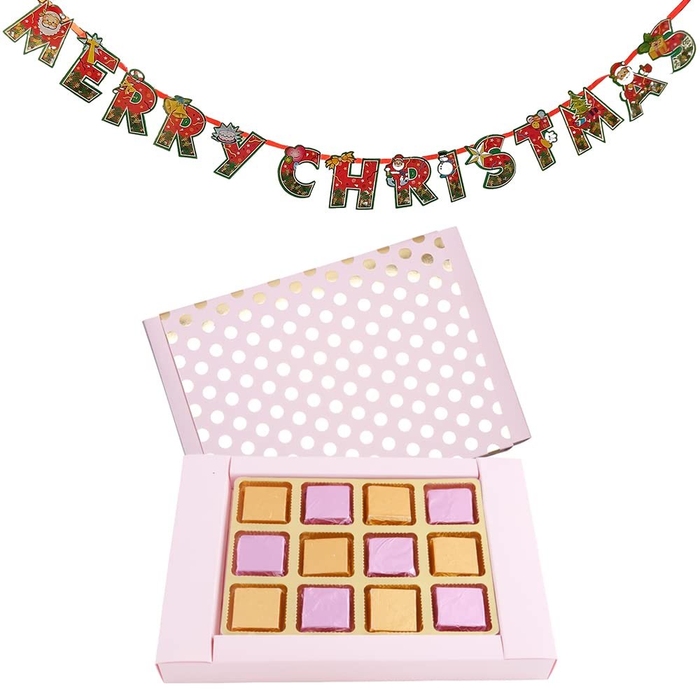 SFU E Com 12 Pieces Chocolate Gift Box| Premium Christmas Chocolate Combo | Christmas Toran with Chocolat Gift | Christmas Chocolate Hamper | 082