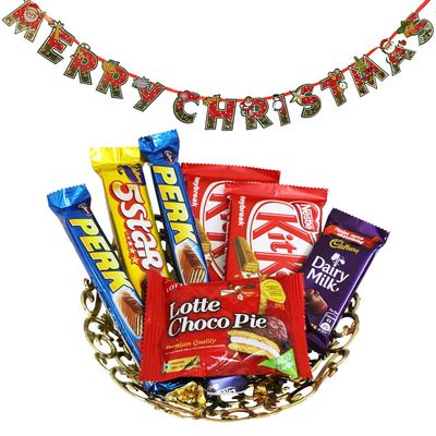 SFU E Com Lovely Chocolate Gift Hamper| Premium Christmas Chocolate Combo | Christmas Toran with Chocolat Gift | Christmas Chocolate Hamper | 168