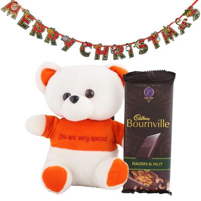 SFU E Com Bournville Chocolate with Cute Teddy| Premium Christmas Chocolate Combo | Christmas Toran with Chocolat Gift | Christmas Chocolate Hamper | 348