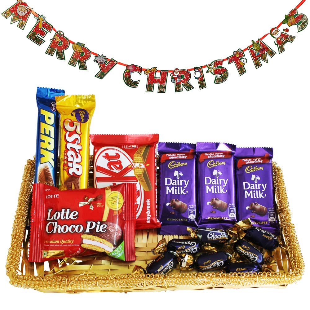 SFU E Com 12 Pieces Attractive Chocolate Gift Hamper| Premium Christmas Chocolate Combo | Christmas Toran with Chocolat Gift | Christmas Chocolate Hamper | 167