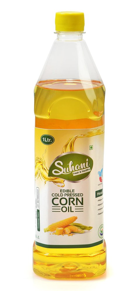 Eywa Seeds & Exports Pvt Ltd Organic Corn Oil (1 Liter) Cold Pressed/Wood Pressed Oil | Corn/Makkai Kachi Ghani Oil/Tel(Suhani)