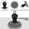Cast Iron Cleaner Chainmail Scrubber with Pan Scraper, Ergonomic Handle Cast Iron Scrubber Brush 316 Chainmail Scrubber For Cast Iron Pans, Iron Skillet, Grill Dutch Oven Metal Brush Cleaning CastIron view 2