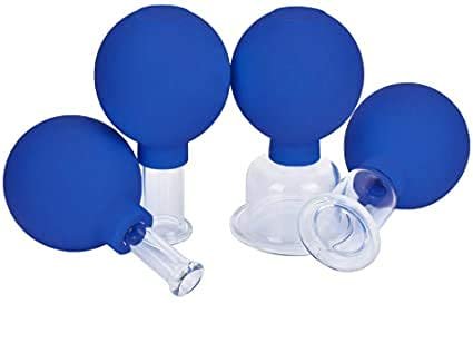 4beauty Therapy Glass vacuum Massage facial Cupping set of 4