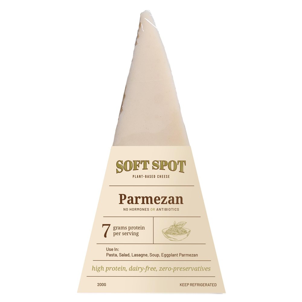 Soft Spot Vegan Parmezan Cheese-200 gm, Plant- Based, 7 grams protein per serving, Zero preservatives, High Protein, Dairy Free, Cruelty Free-Perfect for Pasta, Salad, Lasagne, Soup, Eggplant Parmezan