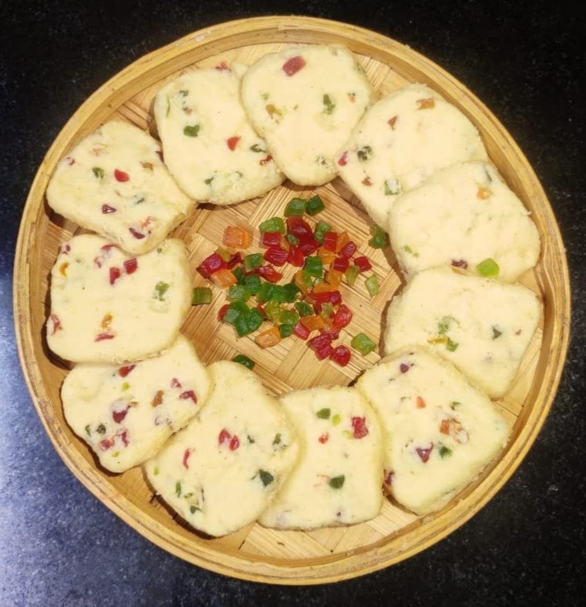 Bake N Bite Fresh & Homemade Pure Butter Milk Tutti Frutti Cookies| Vegetarian|No Added Preservatives, Vegetable Fats or Chemicals (Pack of 1)