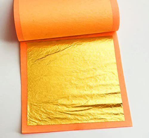 Edible Gold Leaf Gold Leaves 24 Karat 2 x 2 inch for Cakes, Bakers, Facial, Sweet Royal Drinks Pack of 10