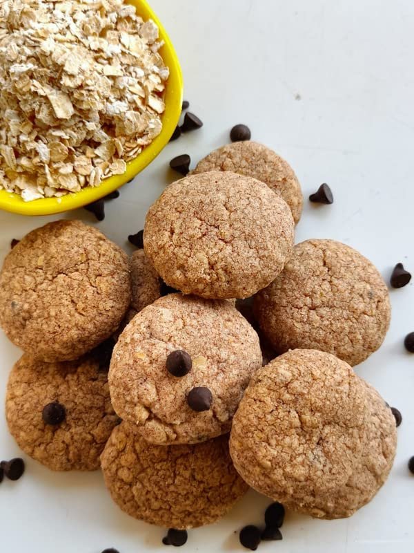 Bake N Bite Fresh & Homemade Pure Butter Milk Ragi Choco Oats Cookies| Vegetarian|No Added Preservatives, Vegetable Fats or Chemicals (Pack of 1)