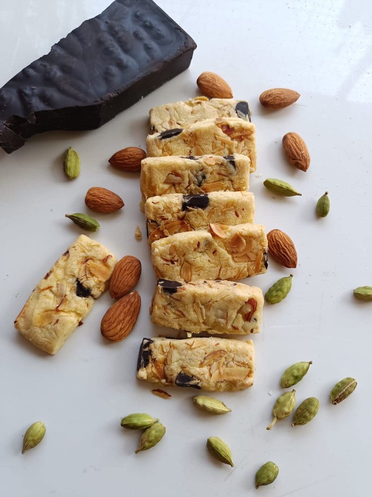 Bake N Bite Fresh & Homemade Pure Butter Milk Choco Almond Cookies| Vegetarian|No Added Preservatives, Vegetable Fats or Chemicals (Pack of 2)