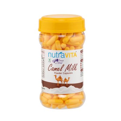 Nutra Vita Freeze Dried Camel Milk Powder Capsule | 250 Capsules | Natural | Preservative Free |