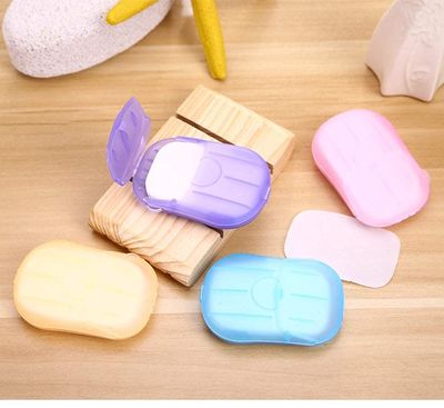 KETU Paper Washing Hand Bath Clean Scented Slice Outdoor Travel Sheets Disposable Box Soap Portable Mini Paper Soap / paper soap strips for travelling handwash Set of 2
