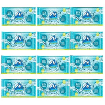 Glider Body Cleansing Wet Bed Bath Wipes for Adults | 12 Packs | 120 Wipes | Extra-Large, No-Rinse Cleansing Wipes | Infused with Aloe Vera & Vitamins | Refreshing & Hygienic Care