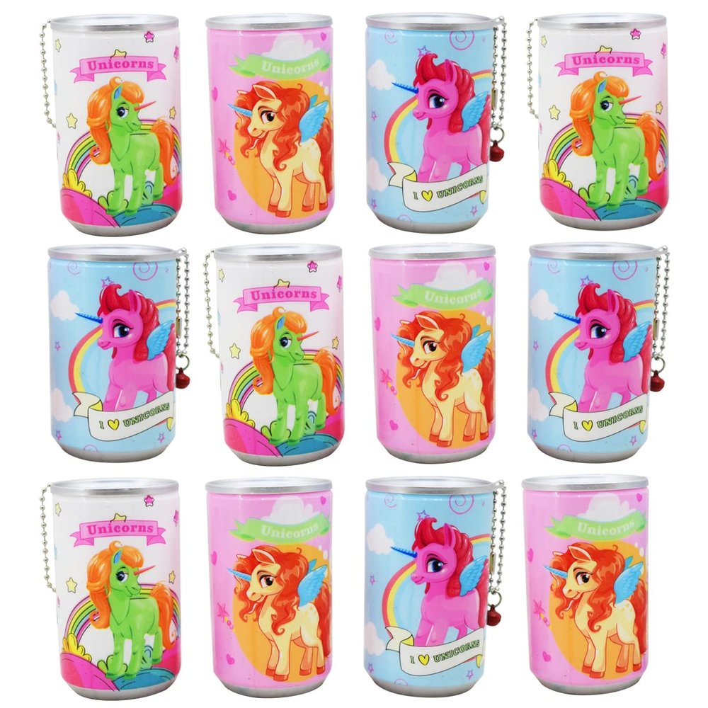 Asera Tin Shape Mini Wet Wipes Tissue in Unicorn design, Extremely Portable Tin, Non-Toxic 30 wipes in Each Tin (Pack of 12)