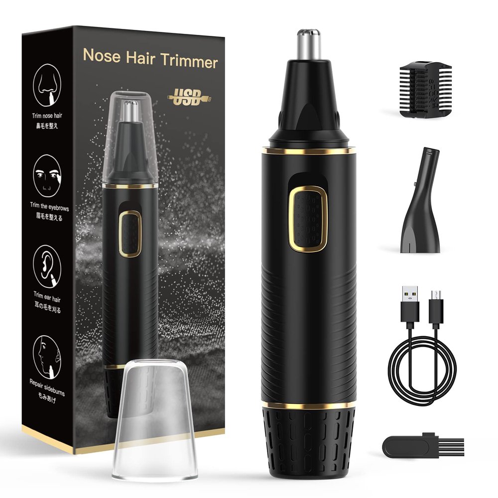 XOOMRSCP Nose Hair Trimmer for Men, 2023 Painless USB Rechargeable Nose Hair Trimmer, Ear and Nose Hair Trimmer for Men Women, Professional Facial Hair Trimmer with IPX7 Waterproof Dual Edge Blades