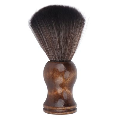 Neck Dust Brush, Shaving Brush Elegant Wooden Handle Ergonomic for Home Barber Shop for Men