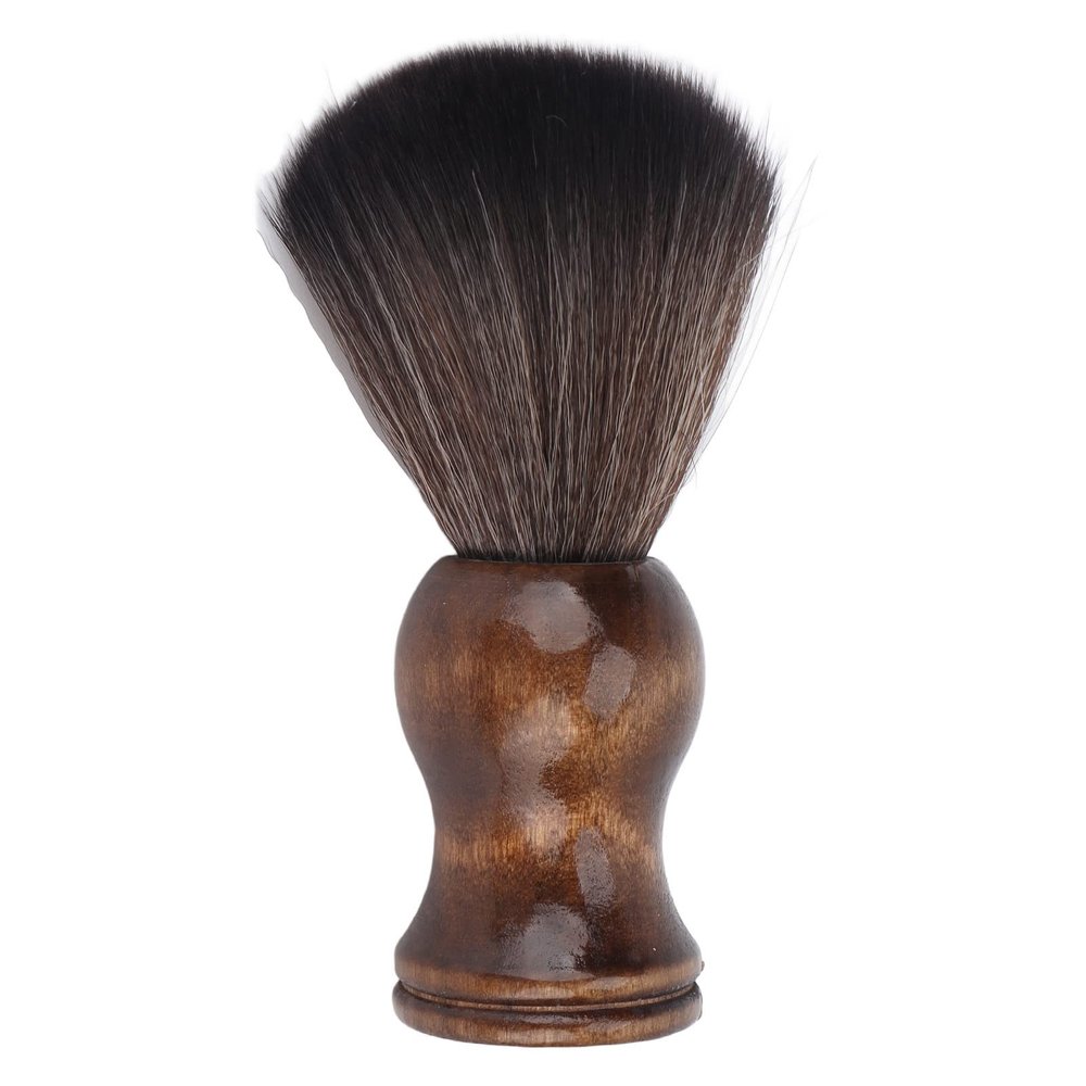 Neck Dust Brush, Shaving Brush Elegant Wooden Handle Ergonomic for Home Barber Shop for Men